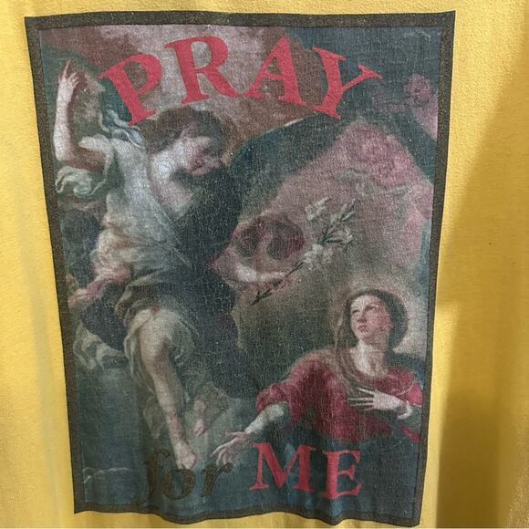 “Pray for Me” Yellow Meme Short sleeve T-shirt Graphic Tee Unisex Men’s size XXL - Picture 2 of 6